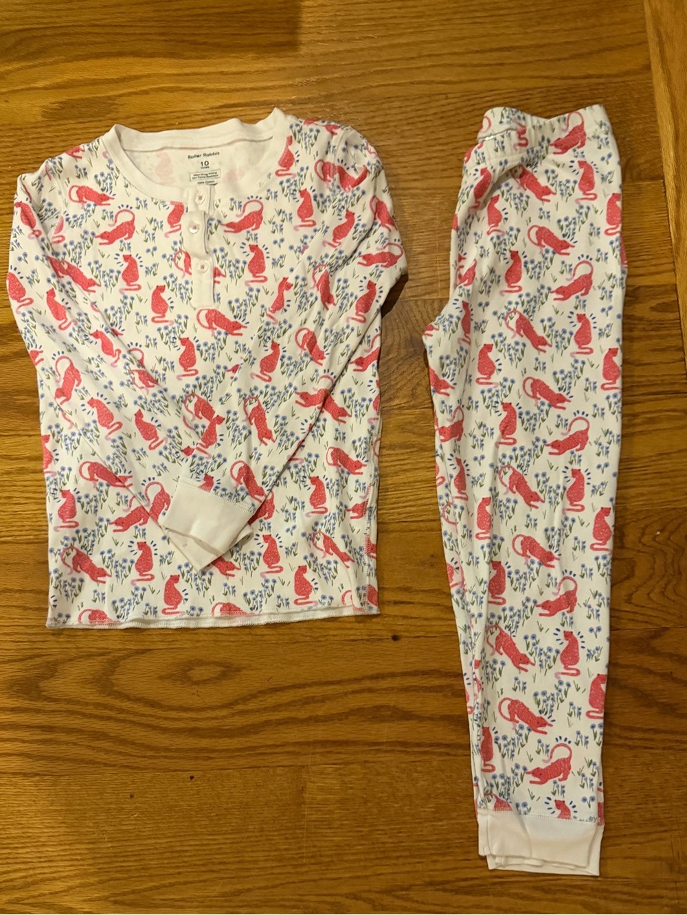 Roller Rabbit Girls' Limited Edition Pajama Set Cheetah Garden